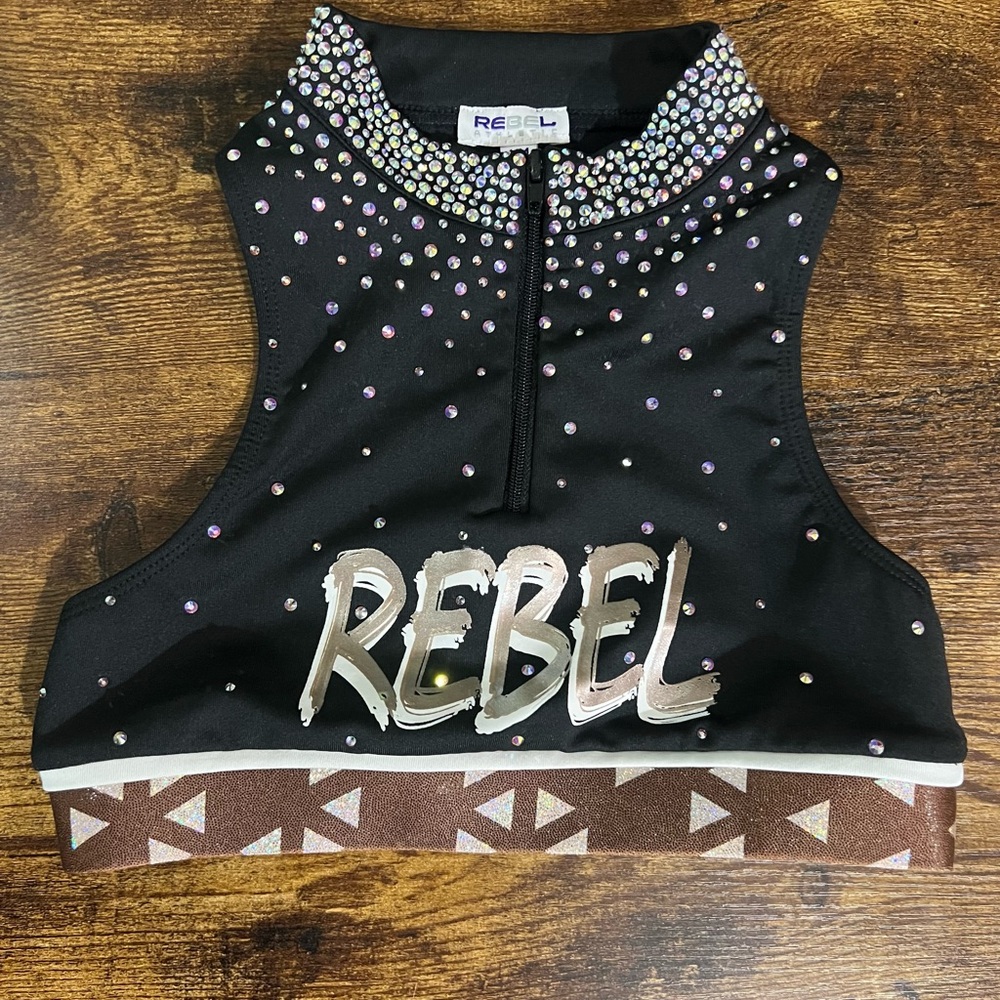 Rebel Black and Brown Kids Sports Bra YM